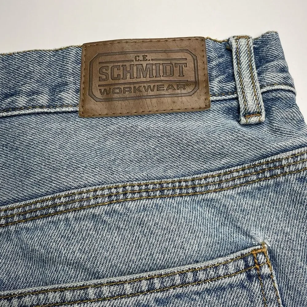 CE Schmidt Workwear Carpenter Pants Men's 34x32 Denim Blue Jeans Utility Loop